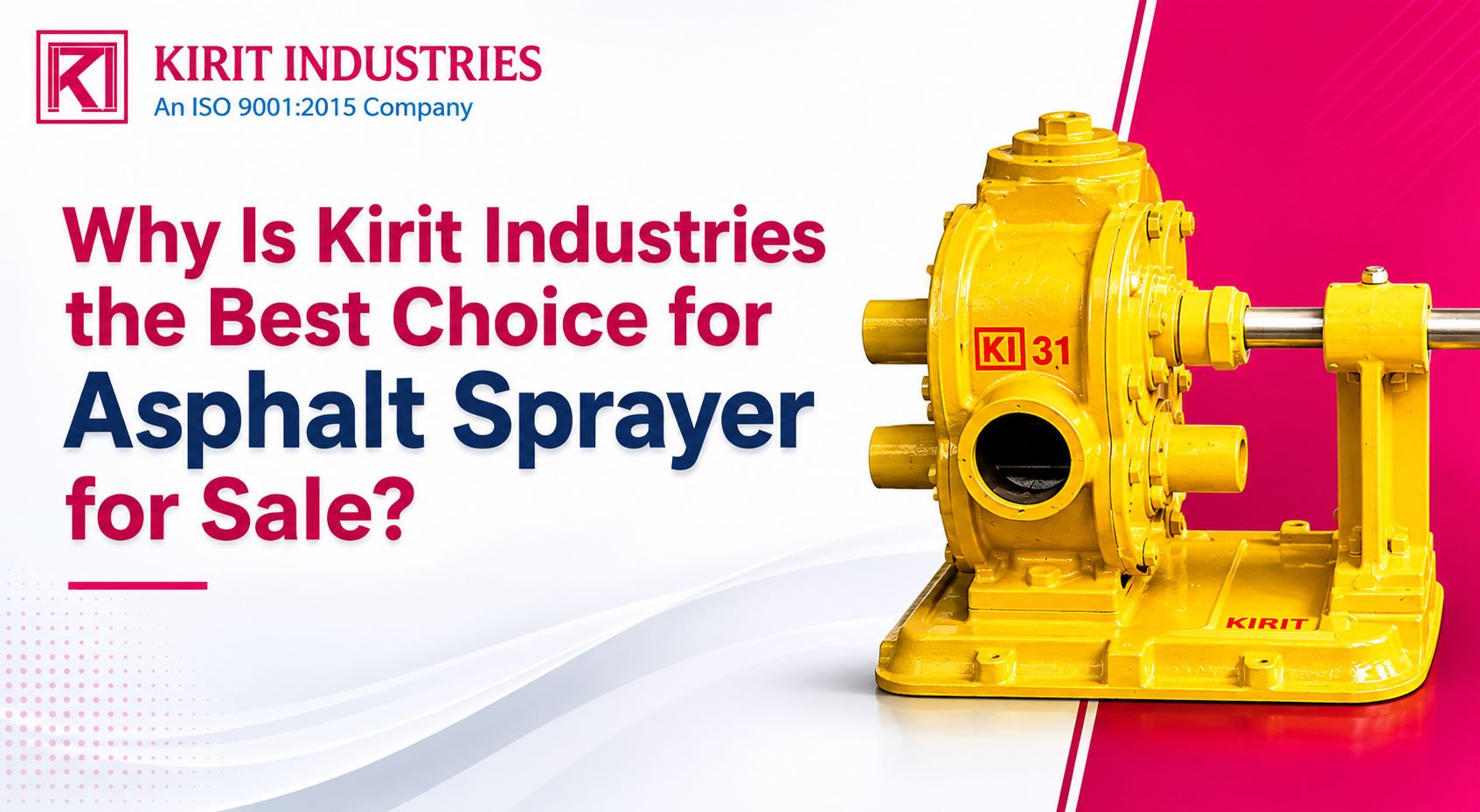 Kirit Industries asphalt sprayer pump for road construction and bitumen spraying applications